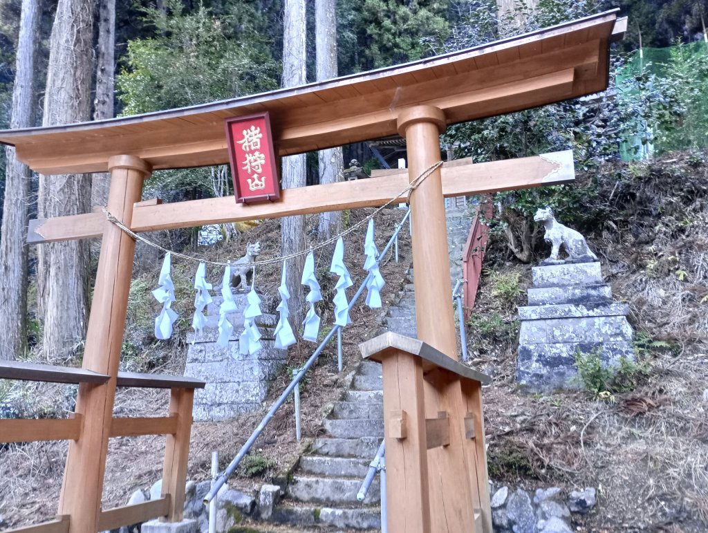 １つ目の階段を登り終えると鳥居が。